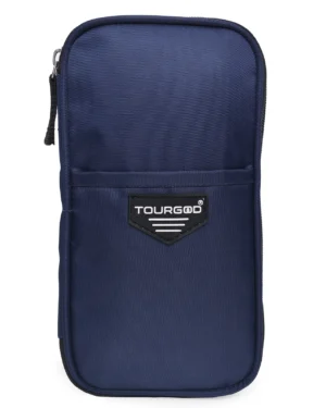 TOURGOD® Premium Passport Organizer – Passport Holder with 4 Passport Pockets, Credit Card Slots, Ticket Slot & Mobile Compartment – Ideal for Secure Man, Women, Family, Holiday & Business Travel (Blue)