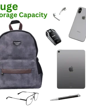 Distorted Cotton Canvas Backpack (Grey)