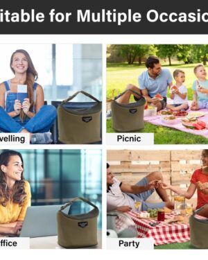 TOURGOD® Insulated Canvas Lunch Bag | Tiffin Organizer for Office & Picnic