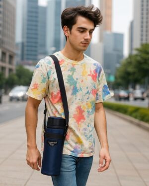 TOURGOD Insulated Water Bottle Bag 1 Liter| 2021 Silk Touch Polyester Sleeve Cover | Blue